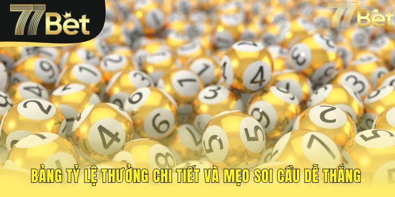 Bảng thưởng xổ số siêu tốc có cược 3 càng tỷ lệ 1 ăn 960